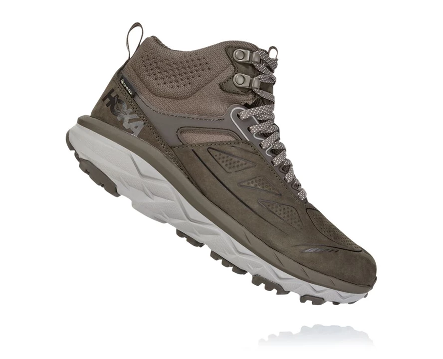 Brown Men's Hoka Challenger Mid Gore-tex Hiking Shoes | 0627198-RD