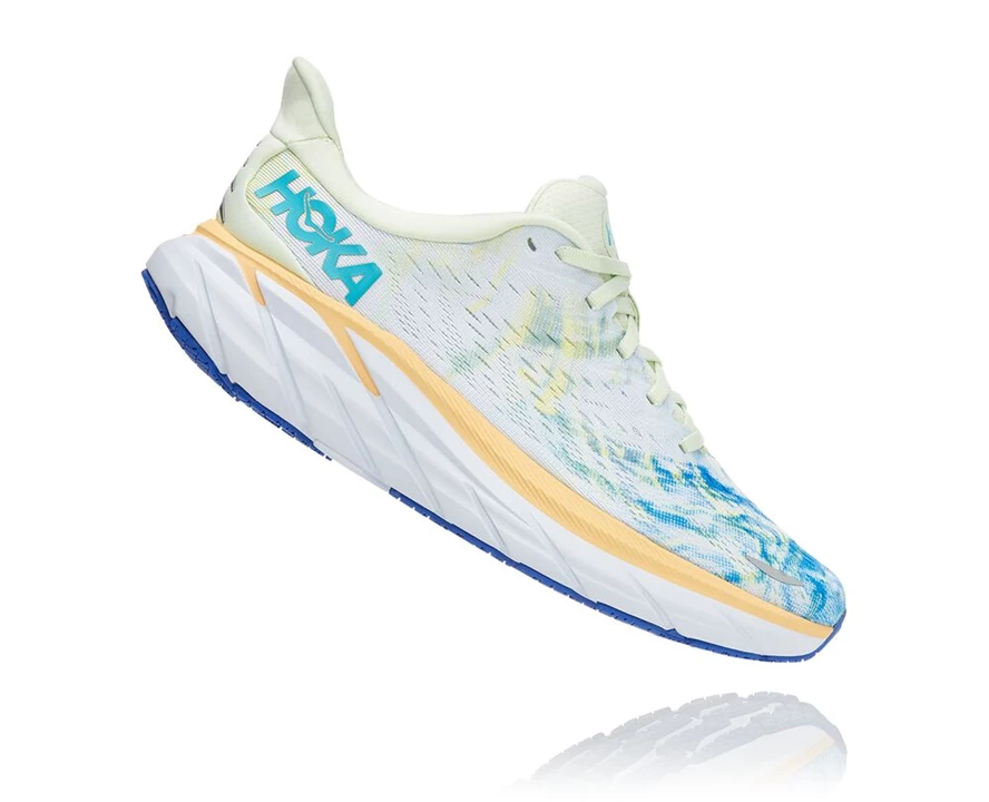 Grey Men's Hoka Clifton 8 Road Running Shoes | 9123670-NQ