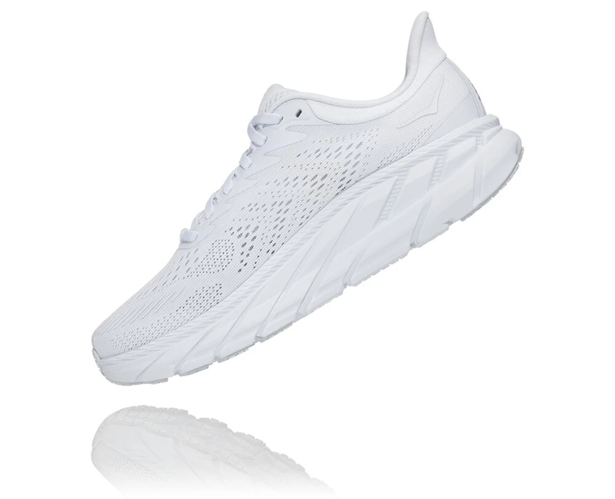 White Men's Hoka Clifton 7 Road Running Shoes | 9483721-CX