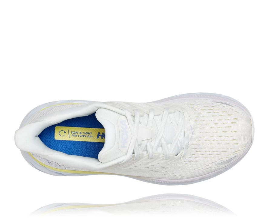 White Men's Hoka Clifton 8 Running Shoes | 9307124-XH