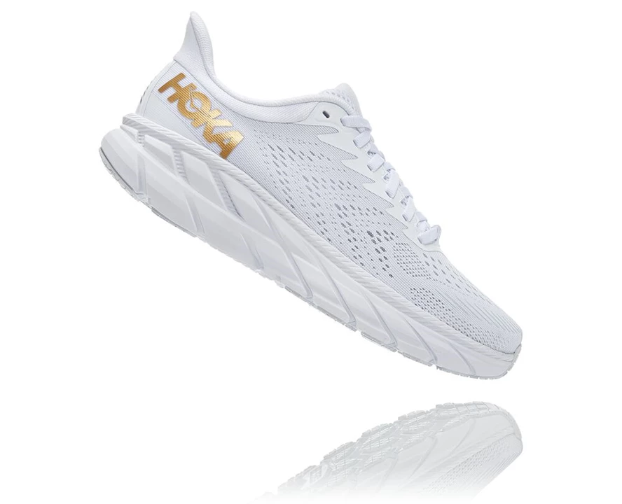 White Women's Hoka Clifton 7 Running Shoes | 0193678-TJ